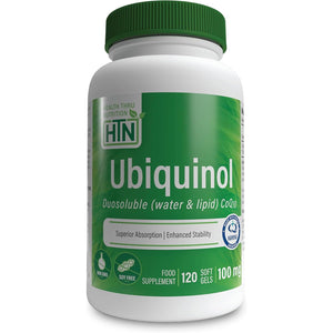 Ubiquinol 100Mg 120 Softgels (Duosoluble: Water & Lipid) Superior Absorption Coq-10 (As Kaneka Ubiquinol) Non-Gmo by Health Thru Nutrition