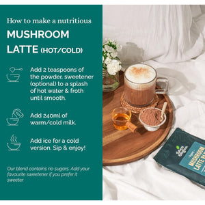 Green Origins Organic Super Mushroom Mocha Latte Blend with Lion'S Mane, Coffee & Cacao for Energy & Focus |10 Servings, 100G | Vegan, Dairy Free, Gluten Free, Kosher, No Added Sugar