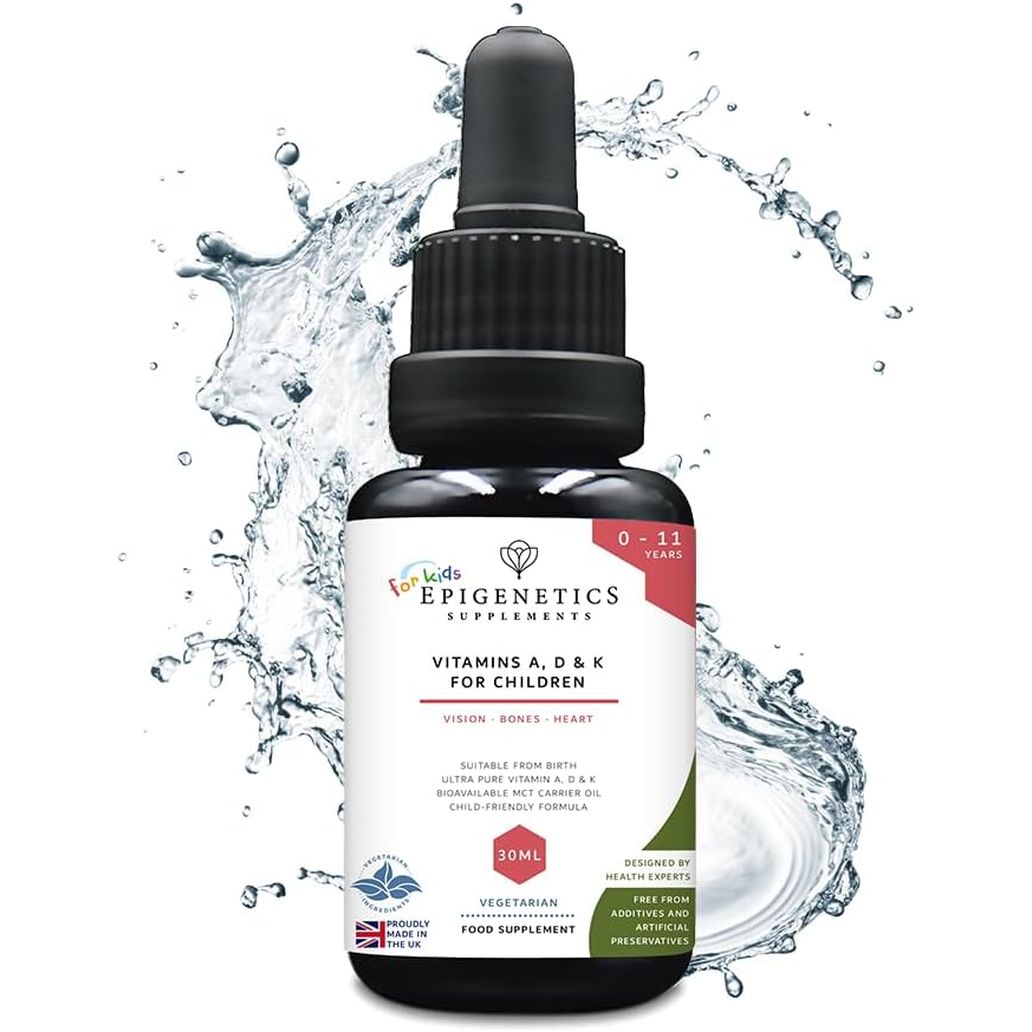 Vitamins A, D & K for Children 30Ml | from Birth 0-11 Years Complex Multivitamin Supplement | Newborn Baby Kids Sugar Free UK Made Vegetarian Mini Liquid | Long Supply, 4 Drops Daily