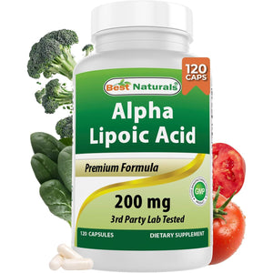 Best Naturals Alpha Lipoic Acid 200 Mg 120 Capsules