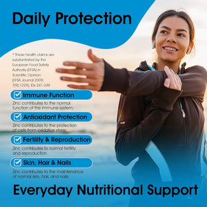 High Strength Zinc Tablets 50Mg in Bisglycinate | 400 Vegan Tablets | 6+ Months Supply | High Absorption Zinc Supplements for Men and Women | by Clearwave Health