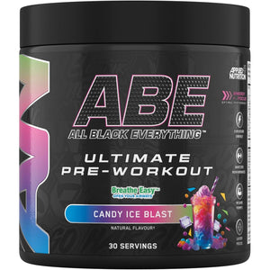 Applied Nutrition ABE Pre Workout - All Black Everything Pre Workout Powder, Energy & Physical Performance with Citrulline, Creatine, Beta Alanine (375G - 30 Servings) (Candy Ice Blast)