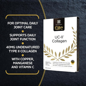 Healthspan Elite UC-II® Collagen (60 Tablets) | Contributes to Normal Collagen Formation | Supports Joint Function and Tendon & Ligament Support | Effective Daily Dose at Just 40 Mg UC-II
