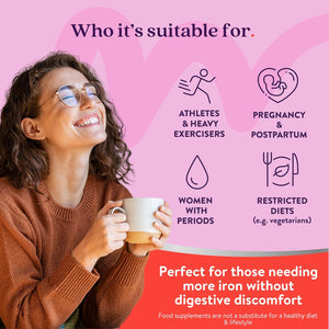 Active Iron Women with Active Multivitamin Supplement 17 Mg, High Strength B Vitamins, Non-Constipating, 30 Iron Capsules & 30 Active Multivitamins, 1 Month Supply