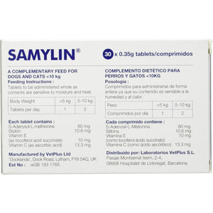 Vetplus Samylin Small Container with 30 Tablets for Digestive System