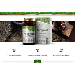 Ezyleaf Prostate Complex | High Strength Supplements for Men UK | 90 Stinging Nettle Capsules with Beta Sitosterol, Zinc, Pumpkin Seed, Boron, Boswellia Serrata & More
