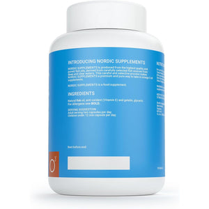 Nordic Supplements High Strength Pharmaceutical Grade Omega 3 Fish Oil 1000Mg Capsules - Pot of 180 Capsules