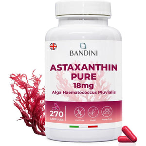 Bandini® Pure Astaxanthin 18 Mg | 270 High Strength Capsules | 9 Months Supply | Powerful Antioxidant from Haematococcus Pluvialis Algae | Astaxantine Supplement, Magnesium Stearate & Gmo-Free | Vegan
