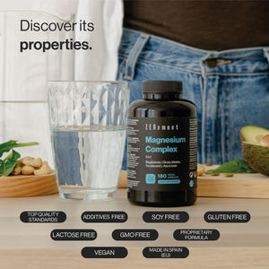 Magnesium Complex, 5 in 1 - Bisglycinate, Citrate, Malate, Taurate & L-Ascorbate - High Bioavailability and Tolerance, No Magnesium Oxide - 360 Mg per Serving - 180 Capsules - Zenement