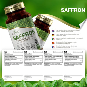 EZ Saffron Supplement | 60 High Strength Saffron Capsules - 200Mg (From 4:1 Extract) Safron Herb Extract per Serving | Non-Gmo, Gluten & Allergen Free | Manufactured in the UK