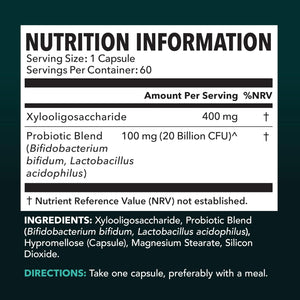 Prebiotics and Probiotics for Women and Men as Digestive Enzyme Support | Healthy Gut Flora with Patent Pending Probiotic and Prebiotic Blend | 60 Non-Gmo, Vegetarian Digestive Support Capsules