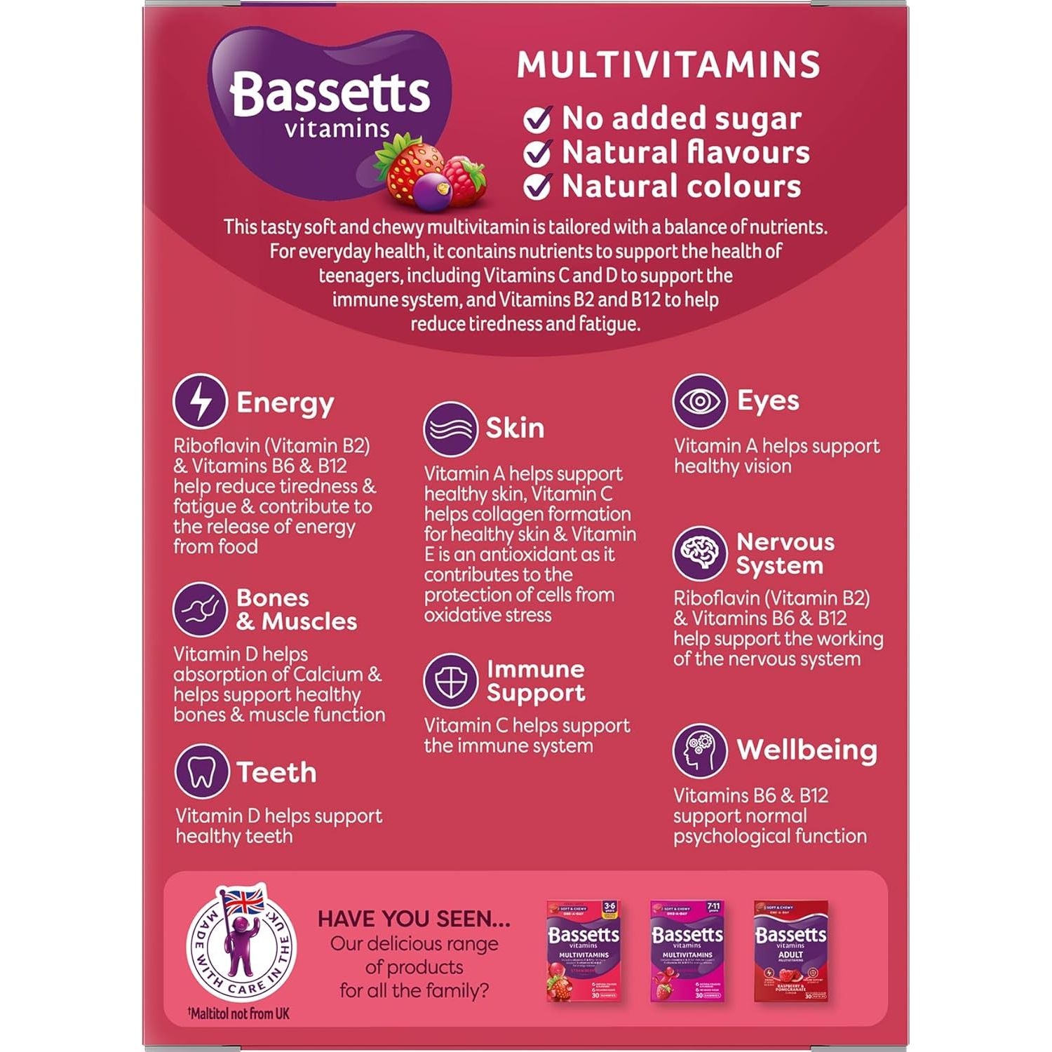 Bassetts Vitamins 12-18 Summer Berries Flavour Multivitamins 30 Gummies