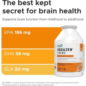 Equazen Strawberry Chews, Omega 3 and 6 Supplement, Blend of DHA, EPA and GLA, Supports Brain Function, Suitable for Children from 3+ to Adults, 360 Count (Pack of 1)