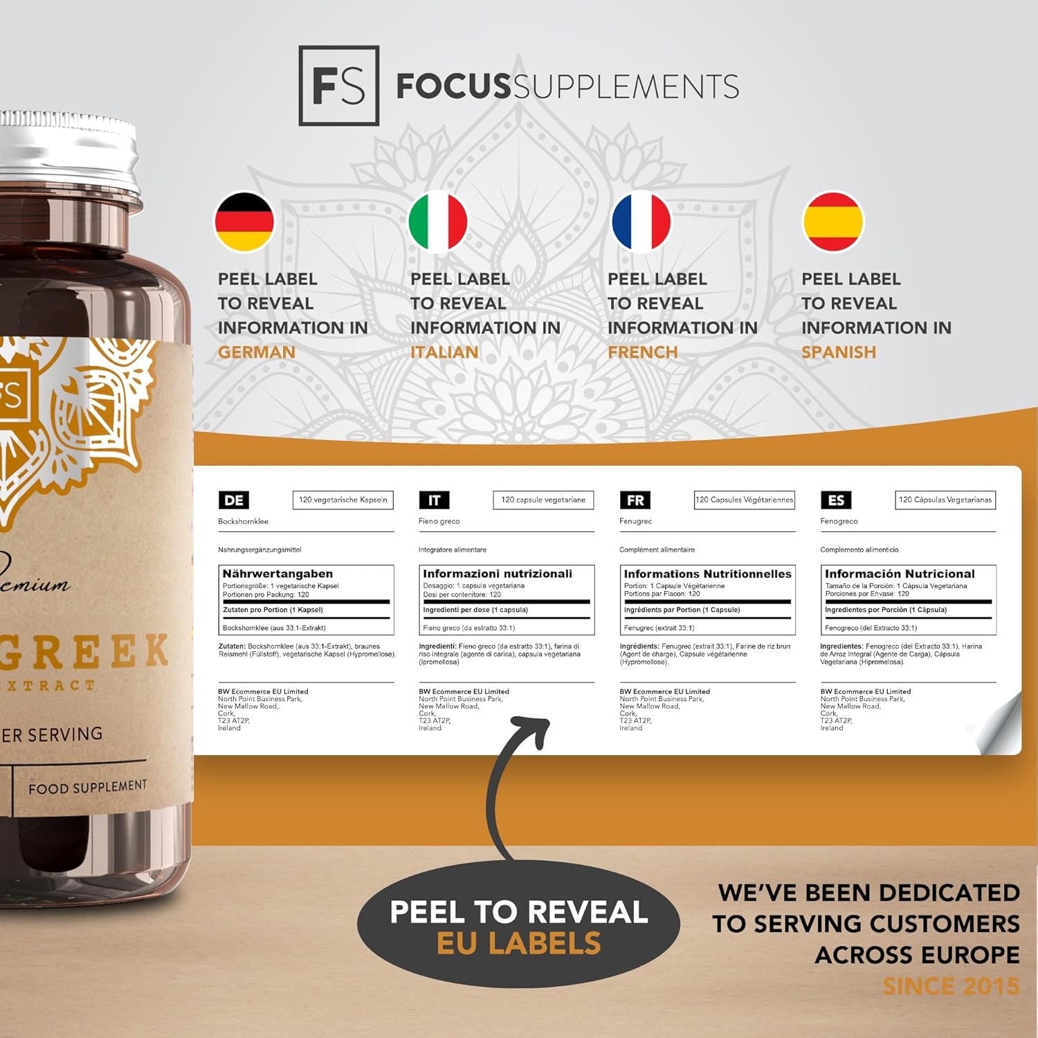 FS Fenugreek | 120 High Strength Fenugreek Capsules - 2500Mg (From 33:1 Extract) per Serving | Fenagreek Supplement | Non-Gmo, Gluten & Allergen Free | Made in the UK