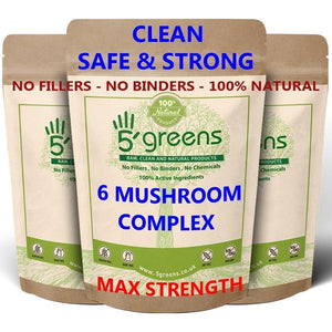Mushroom Complex 6 Lions Mane, Reishi,Shitake, Chaga, Cordyceps Maitake 12,000Mg No Chemicals 100% Natural 100% Vegan 120 Capsules