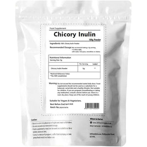 Ukhealthhouse Prebiotic Inulin Fibre Powder High Grade Supplement Premium Chicory Root 100% Pure Inulin Highly Soluble Fructo Oligosaccharide (FOS) (100G)
