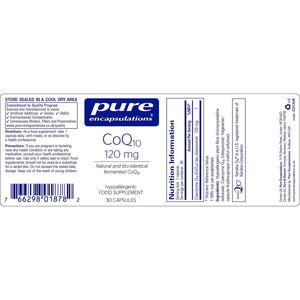 Pure Encapsulations - Coq10 120Mg - Coenzyme Q10 in Its Biologically Active Form - Boost Immune System - 30 Capsules