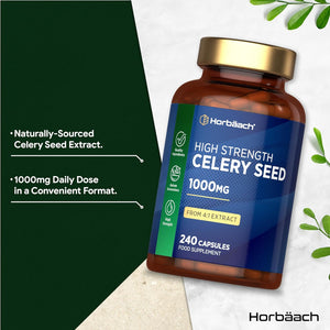 Celery Seed Extract Capsules 1000Mg | 240 Count | Apium Graveolens Supplement | by Horbaach