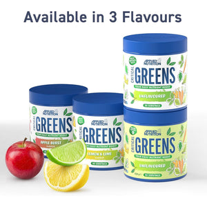 Applied Nutrition Critical Greens Powder and Superfood Blend for Gut Health Energy and Immune Support Vegan Daily Greens Juice Powder (150G - 30 Servings) (Apple Burst)