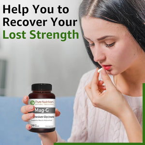 Pure Nutrition Magg - Magnesium Glycinate Supplement for Men and Women | High Absorption Supplement | 200Mg Elemental Magnesium | 120 Veg Tabs