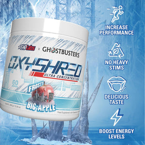 Ehplabs X Ghostbusters Frozen Empire: Oxyshred Thermogenic Pre Workout Powder & Shredding Supplement. Clinically Proven with Acetyl L Carnitine, Energy Boost Drink - Frosty Big Apple, 60 Serve
