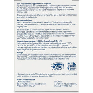 Optibac Probiotics for Women – Vaginal Probiotics – Specialist Supplement with a Scientifically Proven Formula for Vagina Flora – 30 Capsules