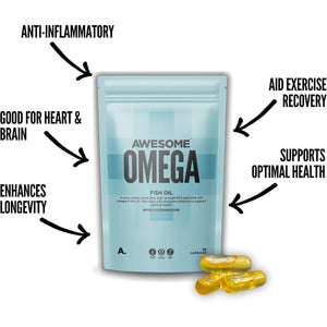 Awesome Supplements - Awesome Health - Omega - Pure Fish Oil - Support Heart Health & Brain Function -Heavy Metal Free - 90 Capsules