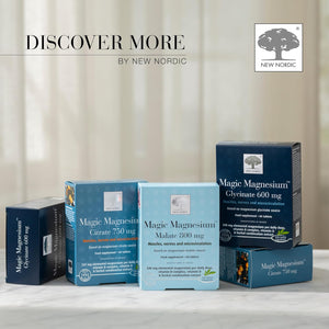 New Nordic Magnesium Citrate - 750 Mg Extra Strength - Muscle & Sleep Support for Women & Men - Vitamin B Complex & Vitamin D - 60 Tablets