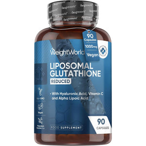Weightworld L-Glutathione Supplement | 1000Mg | 90 Capsules | Reduced Liposomal Glutathione Capsules | Vegan | with Vitamin C, Hyaluronic Acid & Alpha Lipoic Acid