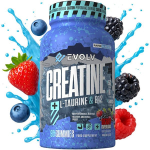 Creatine Monohydrate Gummies + L-Taurine & B12 | 90 Vegan | Overload Creatine Gummies 5000Mg | Pre Workout & Post Workout Energy for Men & Women | Sugar-Free Creatine Max