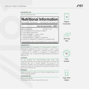 Bio Cultures Complex Probiotics - 100 Billion CFU - 20 Live Bacterial Cultures - 60 Vegan Capsules for Women & Men - Lactobacillus Acidophilus, Gasseri, Rhamnosus & Reuteri - by Alpha01