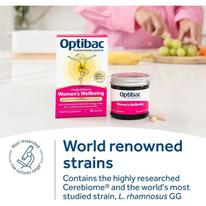 Optibac Probiotics Women'S Wellbeing - Scientifically Proven Friendly Bacteria plus Vitamins for Vitality and Balance - a Powerful All-Round Supplement for the Stresses of Daily Life - 30 Capsules