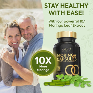 Advanced Moringa 60 Capsules 3000Mg | Two Capsules per Day for Wellness | 1 Month Supply | High Strength & Vibrant Moringa Powder for Vitality | Easy Swallow Natural Boost | Lovingly Made in the UK