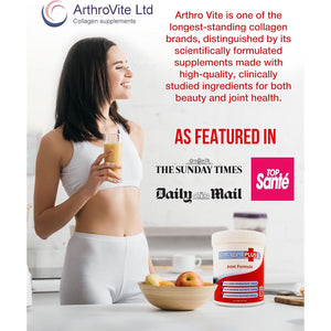 Collagen plus 3-In-1 Powder for Women & Men - Orange Flavoured & Dissolves Easily. with Vitamin C, Glucosamine, Chondroitin & Collagen for Joints - Yeast, Lactose & Gluten Free - 350G