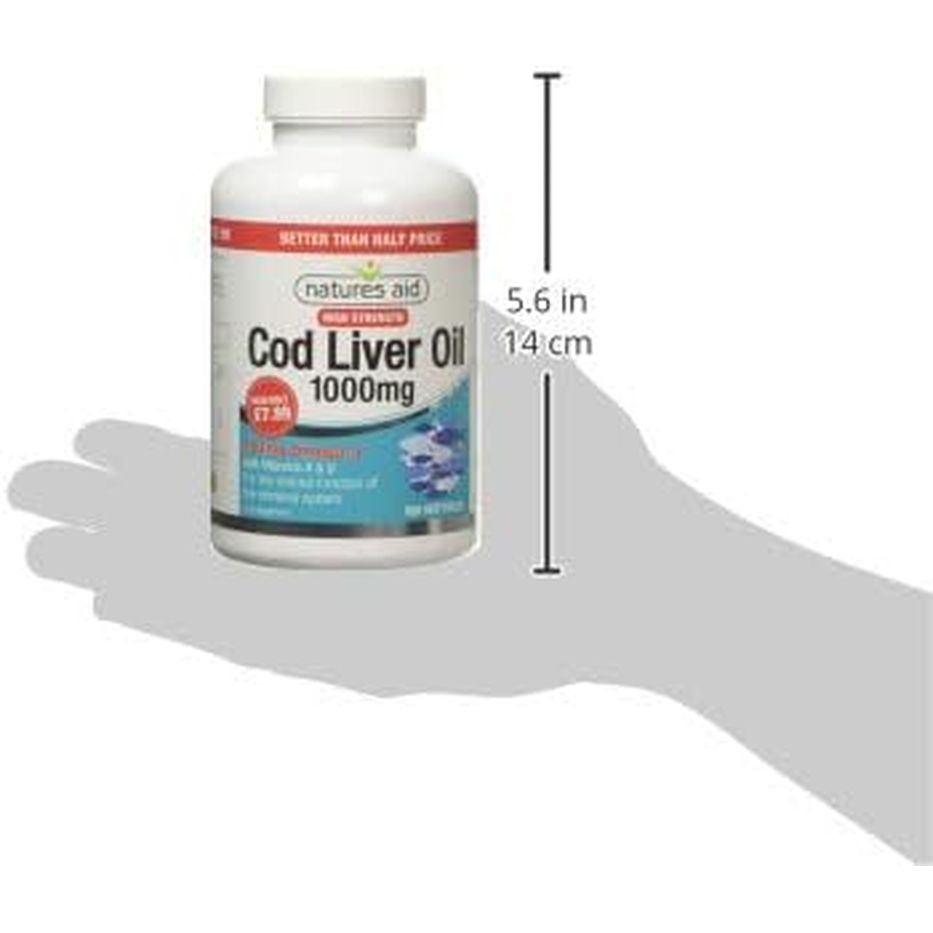 Natures Aid 1000Mg High Strength Cod Liver Oil - 180 Capsules