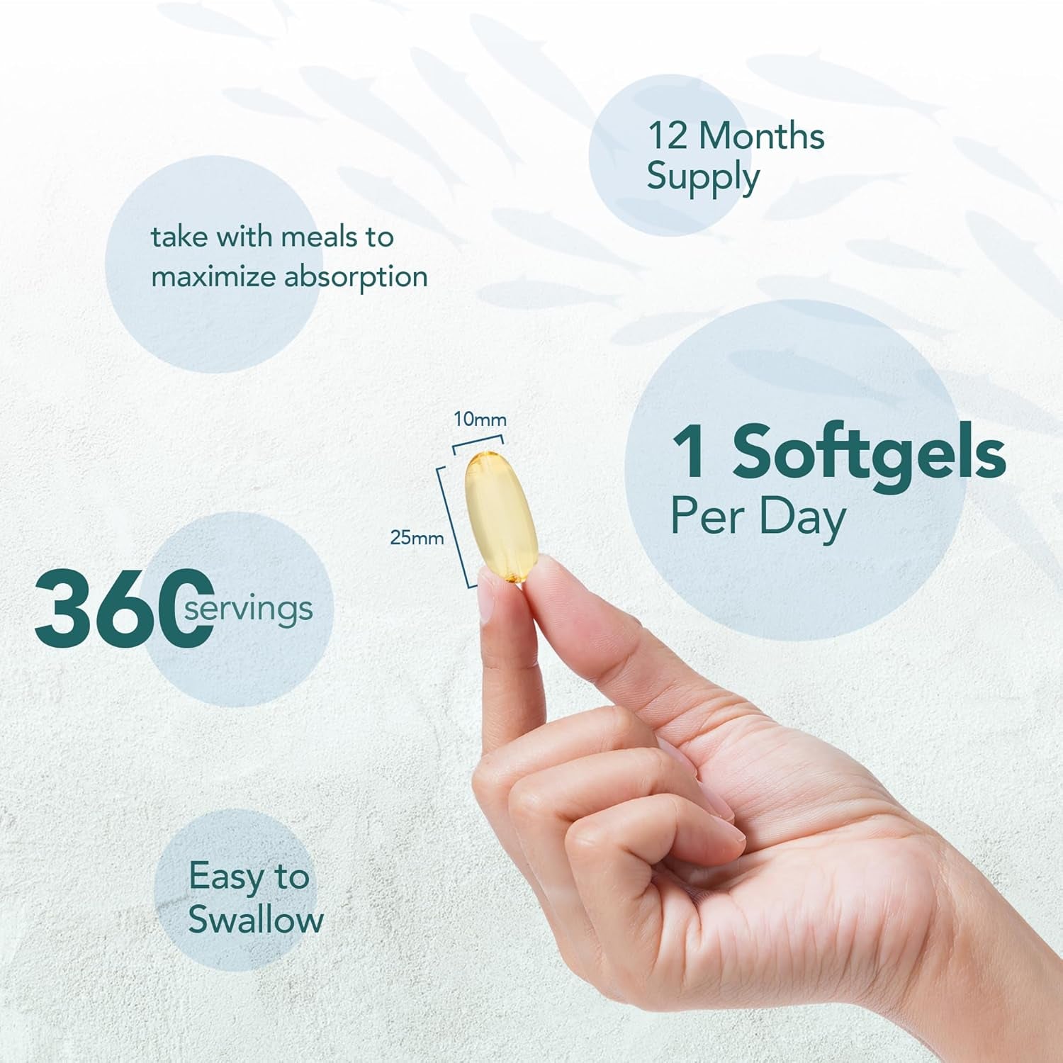 Zipvit Cod Liver Oil 1000Mg, 360 Capsules of High Strength Fish Oil, Rich in Omega 3. Supports Heart Health, Brain Health, Eye Health and Normal Blood Pressure