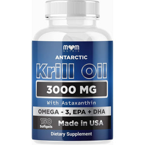 Dr. JOEL'S MOM NUTRIX Antarctic Krill Oil Supplement - 150 Softgels - High Absorption EPA, DHA, Astaxanthin & Phospholipid - No Fishy Aftertaste like Fish Oil - Made in USA
