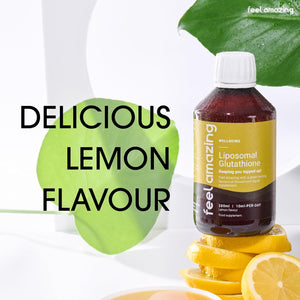 Feel Amazing Liposomal Glutathione Liquid 280Ml - 400Mg/Serving - Antioxidant Boost - Immune System Superhero - 3 Essential Amino Acids