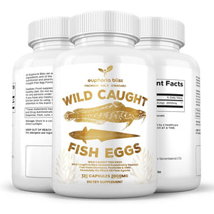 Wild Caught Fish Eggs, Omega 3 Supplement Supports Brain, Heart, Fertility and Inflammatory Health, Whole Food Source of Vitamin D, K2, and A, Non-Gmo, 120 Capsules