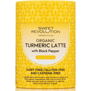 Sweet Revolution Organic Turmeric Latte with Black Pepper Barista Blend (1 X 100G) Tub. Gluten Free, Dairy Free, Refined Sugar-Free.