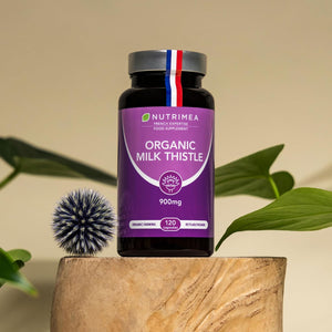 Organic Milk Thistle - Pure Seed Powder Excipient Free - Triple Action Liver Supplement: Detoxify, Protect & Strengthen - 120 Vegan Capsules - High Strengh - French Expertise - Nutrimea