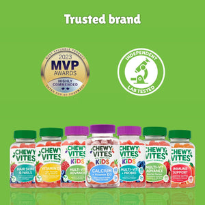 Chewy Vites Adult Multivitamin Advance, 60 Multivitamin Gummies, 12 Essential Nutrients, 2 Months Supply, Real Fruit Juice, Vegan, Berries Flavour