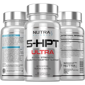 5HPT Ultra 4,000MG - Extra Strength Griffonia Seed Extract Neurotransmitter Support with Nicotinamide, Glycine, Inositol, Vitamin B6, 60 Vegan Capsules