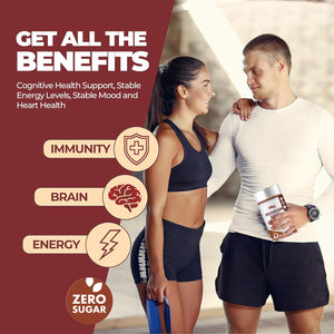 Mushroom Complex Gummies 2500Mg - 8 Brain Health Mushrooms Gummies with Ashwagandha Supplement Promotes Calm Focus Memory Mood Immunity & Energy - 60 Count (Halal, Gluten-Free, Vegan) (1)