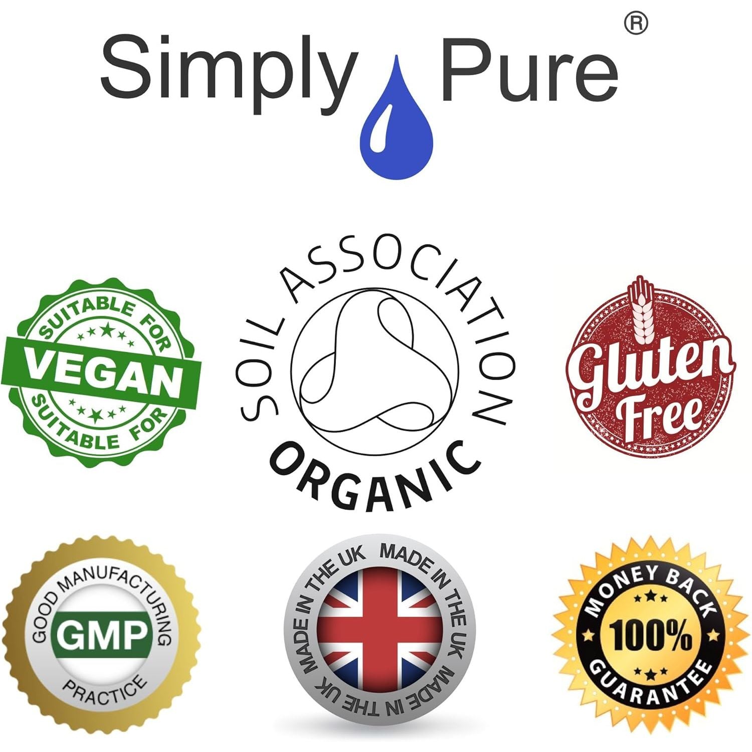 Simply Pure Organic Ginger for Digestive Health & Inflammation | 500 Mg X 90 Capsules | 100% Pure Soil Association Certified | Gluten Free | GM Free | Vegan