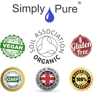 Simply Pure Organic Ginger for Digestive Health & Inflammation | 500 Mg X 90 Capsules | 100% Pure Soil Association Certified | Gluten Free | GM Free | Vegan