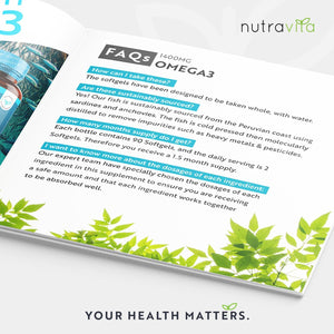 Highest Strength Omega 3 Fish Oil 2000Mg - Providing 1000Mg EPA & 400Mg DHA per Serving - Sustainably Sourced & Contaminant Free - Made in the UK by Nutravita