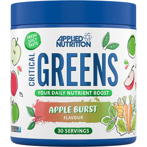 Applied Nutrition Critical Greens Powder and Superfood Blend for Gut Health Energy and Immune Support Vegan Daily Greens Juice Powder (150G - 30 Servings) (Apple Burst)