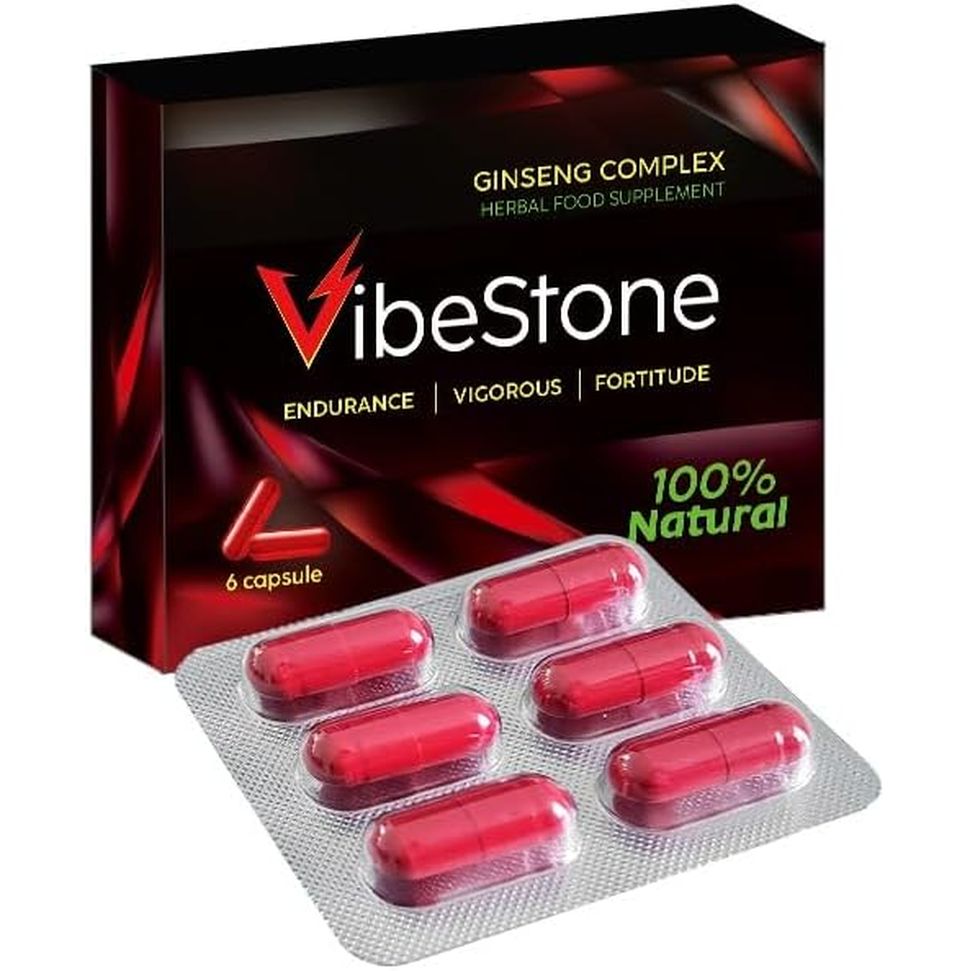 VIBESTONE Red-New Stronger for Longer Formula for Men - Ultra Strong Performance Enhancing Pills, Stamina Endurance Booster RED Supplement Pills for Men - 6 Ginseng Capsules 500MG