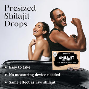 Shilajit Dry Drops - 120 Counts, Rich in Naturall Fulvic Acid, Original Siberian Shilajit, 100% Pure, Trace Minerals Complex